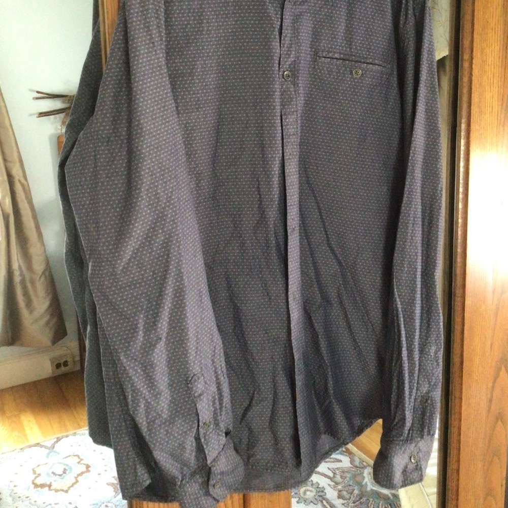 Mens Calvin Klein L/S Dress Shirt in Graphite print sz large NWT - Picture 3 of 6